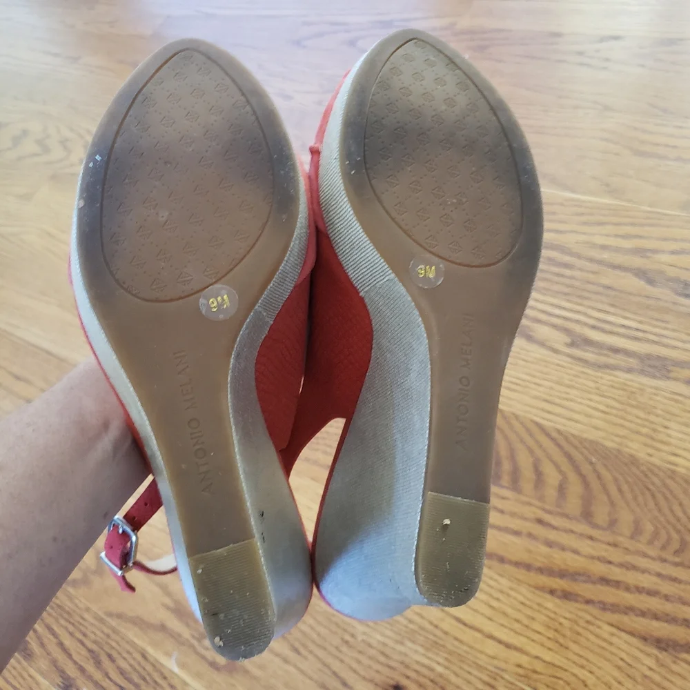 Antonio Melani Reena Red Wedge Heels